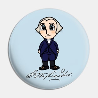 Chibi President George Washington With Signature Pin