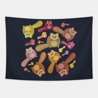 Crazy squirrel mess pattern Tapestry