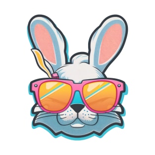 bunny face with sunglasses easter day T-Shirt