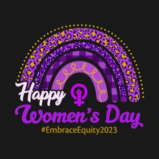 International Women's Day Embrace Equity 2023 Purple Rainbow T-Shirt