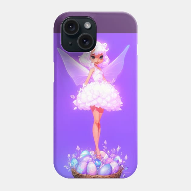 Cute fairy standing on easter egg Phone Case by Stades