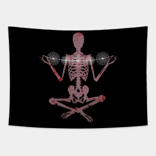 Skeleton and Spider Webs Tapestry