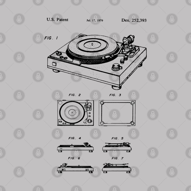 Patent Blueprint - 1979 Vinyl Record Player by MadebyDesign