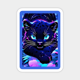 Cute Kawaii black panther art Magnet