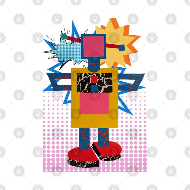 ROBOTS - MY PAL ROBOT  ZAP PINK Memphis Post Modern Pop Style by SwagOMart