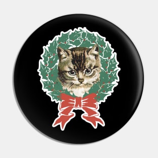 Christmas Cat face Pin