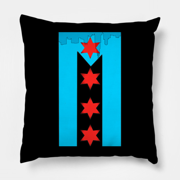 Chicago Flag Puerto Rican Flag Puerto Rican Parade Pillow