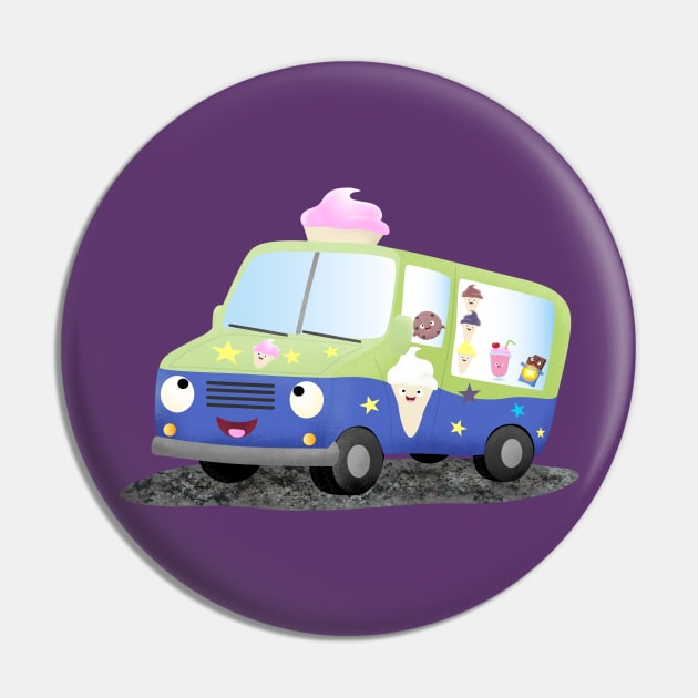 Cute happy ice cream truck cartoon Pin by FrogFactory