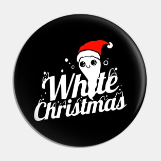 Cute Ghost With Santa Hat Brings White Christmas Halloween Pin