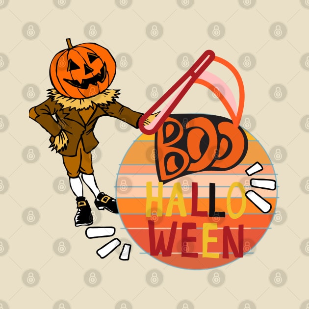 Pumpkin Man - Halloween - BOO - Orange by O.M design