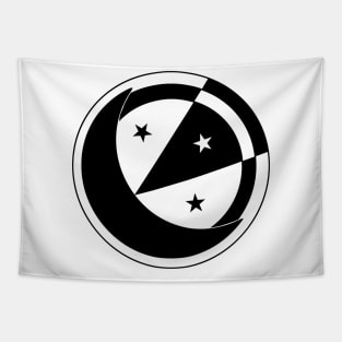 Crescent Moon - Original Logo Banner Sigil - Dark Design for Light Backgrounds Tapestry