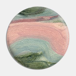 Abstract Oil Painting Herbal Green Pink Blush 1c14 Pin