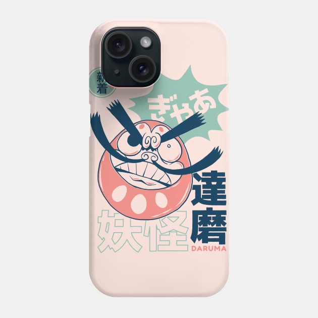 Retro Japanese Daruma Yokai Illustration | Japanese Folklore Creatures Phone Case by SLAG_Creative