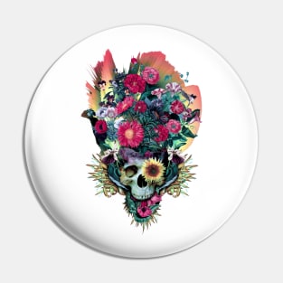 Floral Skull Vivid V Pin