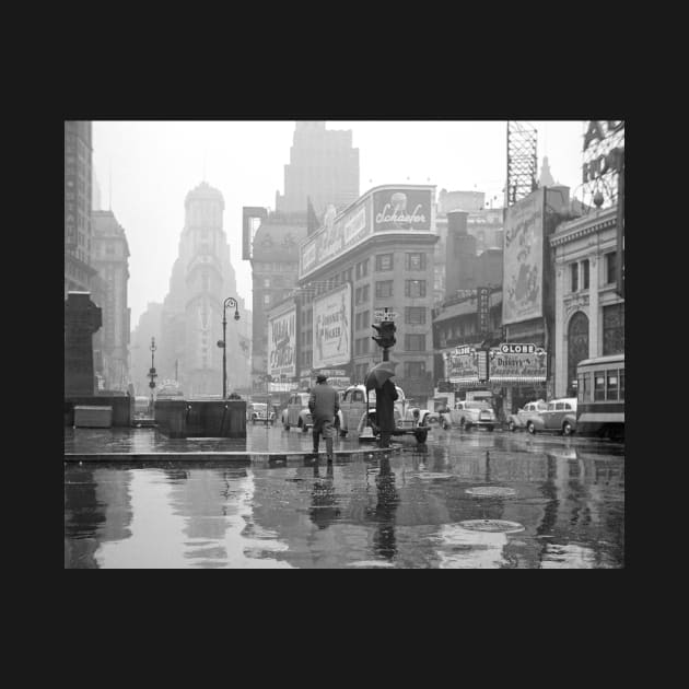 Rainy Day in Times Square, 1943. Vintage Photo by historyphoto