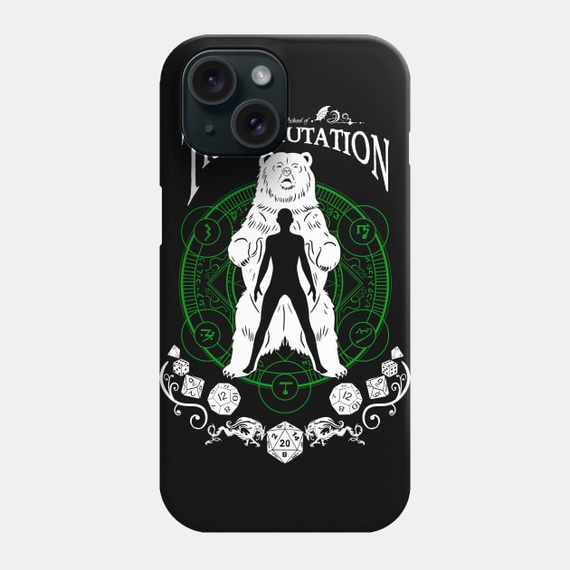 Transmutation - D&D Magic School Series: White Text Phone Case by Milmino