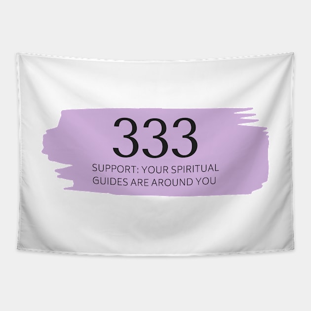 333 Angel Number purple Tapestry by anrockhi