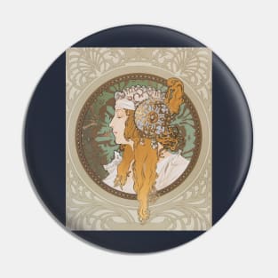 Alphonse Mucha Pin