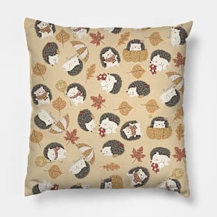 Funny Fall Hedgehogs 4.0 Pillow