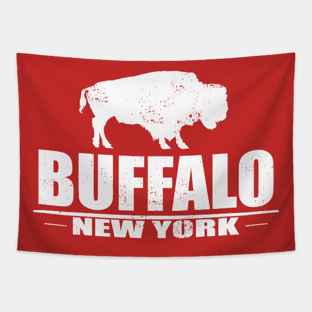 Coolf City of Buffalo Football and Chicken Wings Fans Design Logo Tapestry by CaptainHobbyist