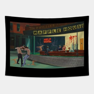 Waffle House Fighting Nighthawk Tapestry