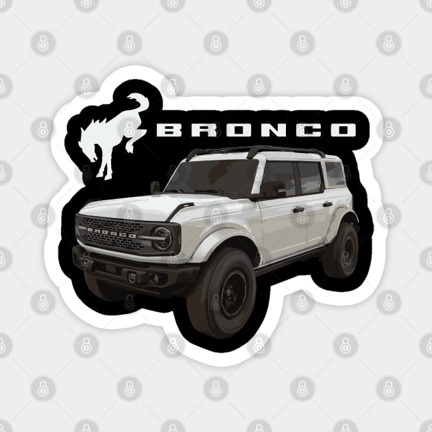 white bronco badlands 4x4 ford Magnet by cowtown_cowboy