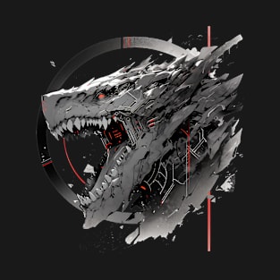 Mecha Tier Tiger Wolf Fuchs Drache Cyborg T-Shirt