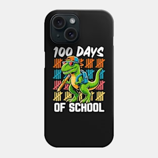 100 Days Dinosaur Trex Boys Kids 100th Day Of School Phone Case