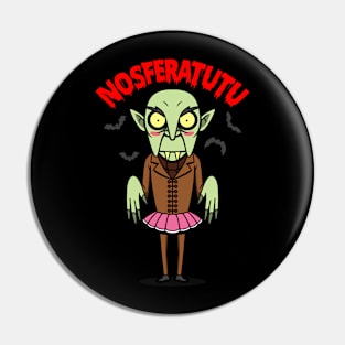 Funny Cute Retro Vintage Nosferatu Dracula Vampire In Tutu Cartoon Pin