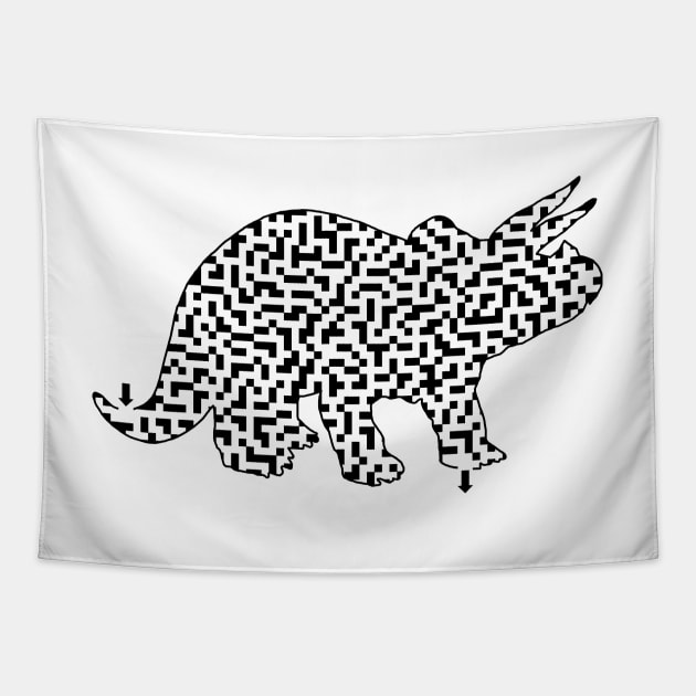 Triceratops Dinosaur Maze Tapestry by gorff