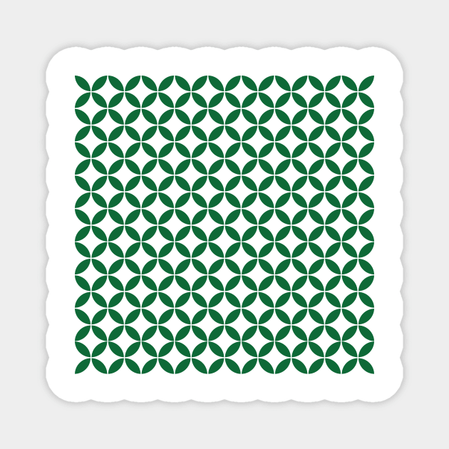 Retro Circles and Diamonds Green 1 Magnet by Makanahele