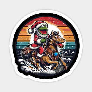 Muppet Riding on Santa's Horse Magnet