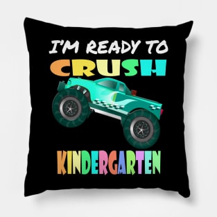 Kids I'm Ready To Crush Kindergarten Monster Truck Boys Pillow