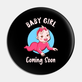 Baby Girl Is Coming Pregnancy Announcement Parents Pin