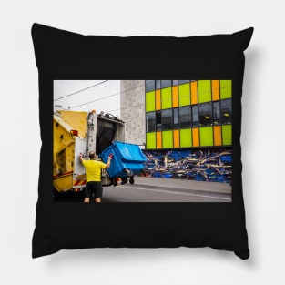 Rubbish truck in Collingwood, Melbourne, Australia. Pillow