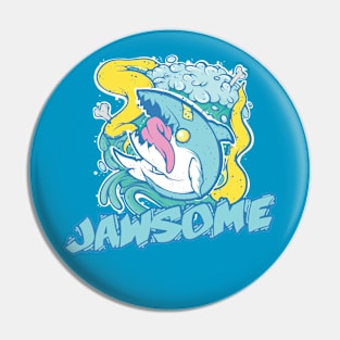 Jawsome High Tide Ocean Sea 80's Shark Lover Urban Streetwear Pin