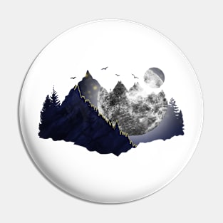 Full Moon over the Blue Mountain Pin