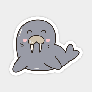 Cute Walrus Doodle Magnet