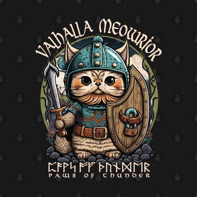 Nordic Norse Valhalla Viking Cat Warrior by Apocatnipse Meow