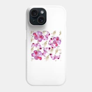 pattern of wild pink flowers Phone Case