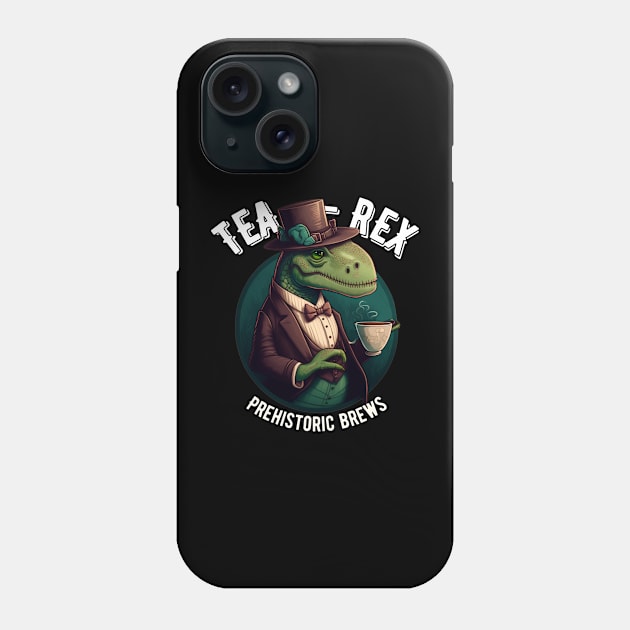 Tea Rex - a Dinosaur drinking a cup of tea Phone Case by Snoe