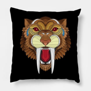 saber toothed tiger / cat Pillow