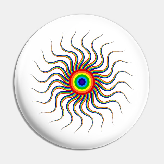 Rainbow Sun Pin by Beesgifts