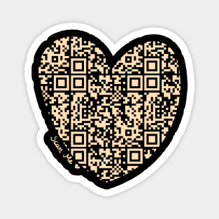 Pastel Orange Rick Astley Rickroll QR Code Heart Art Magnet