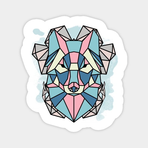 Lobo geométrico Magnet by magenta-dream