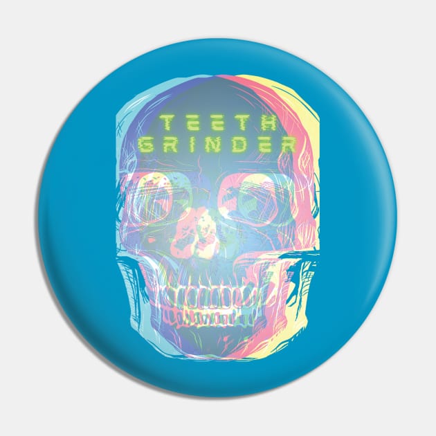 Teethgrinder Glitch Skull Pin by Persius Vagg