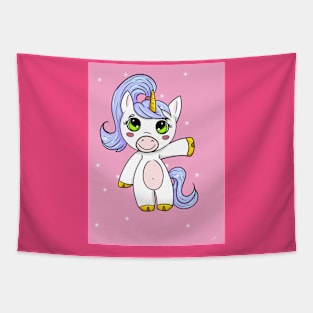 Cute Unicorn Chibi Tapestry