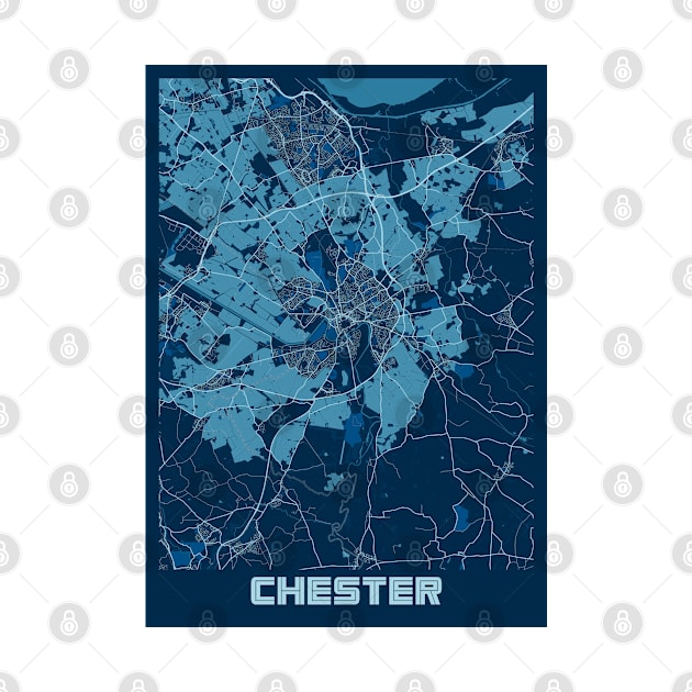 Chester - United Kingdom Peace City Map by tienstencil