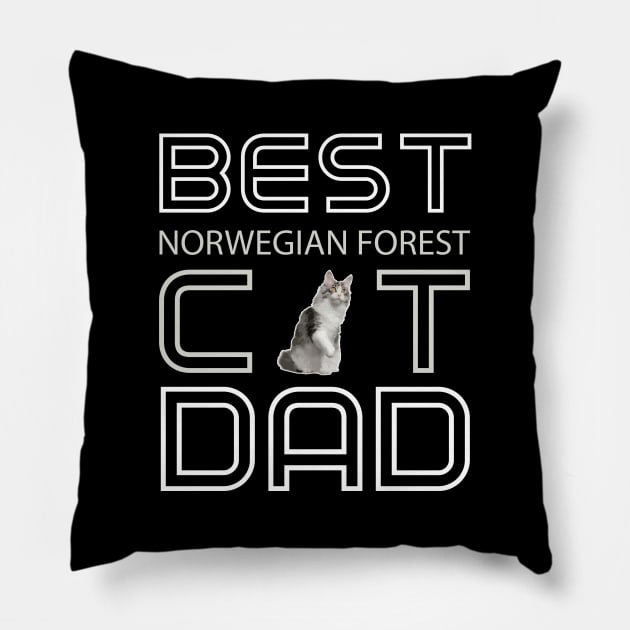 Norwegian Forest Cat Dad Pillow by AmazighmanDesigns