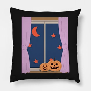 Halloween night window. Pillow